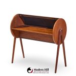 Egon Østergaard Style Danish Teak Tambour Door Roll Top Desk