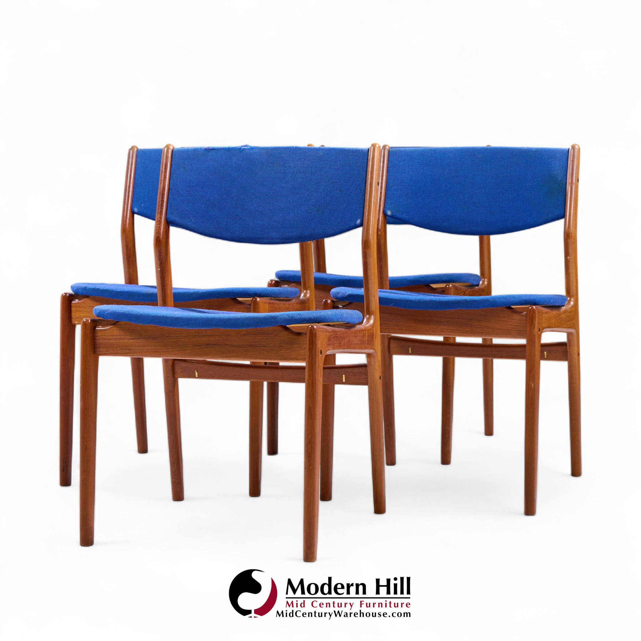 Erik Buch Mid Century Danish Teak Side Dining Chairs - Set of 4