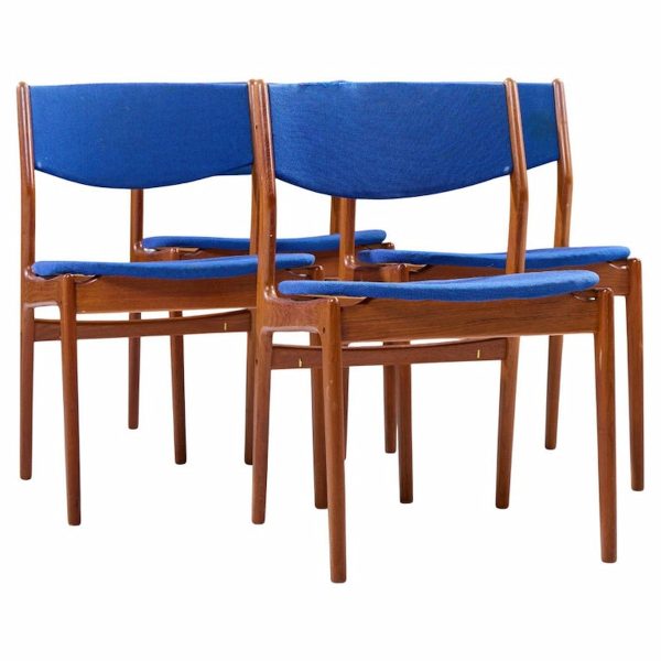 Erik Buch Mid Century Danish Teak Side Dining Chairs - Set of 4