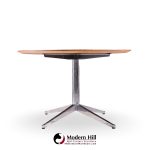 Florence Knoll Mid Century Walnut and Chrome Oval Dining Table