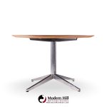 Florence Knoll Mid Century Walnut and Chrome Oval Dining Table