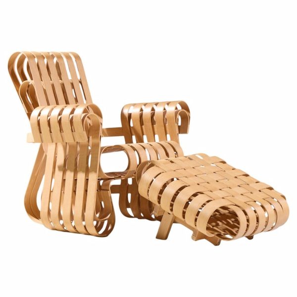 Frank Gehry for Knoll Power Play Chair and Ottoman