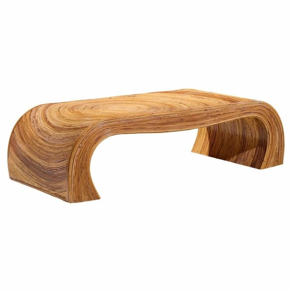 Gabriella Crespi Style Mid Century Pencil Reed Rattan Coffee Table