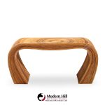 gabriella crespi style mid century pencil reed rattan console table