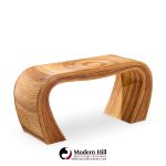 gabriella crespi style mid century pencil reed rattan console table