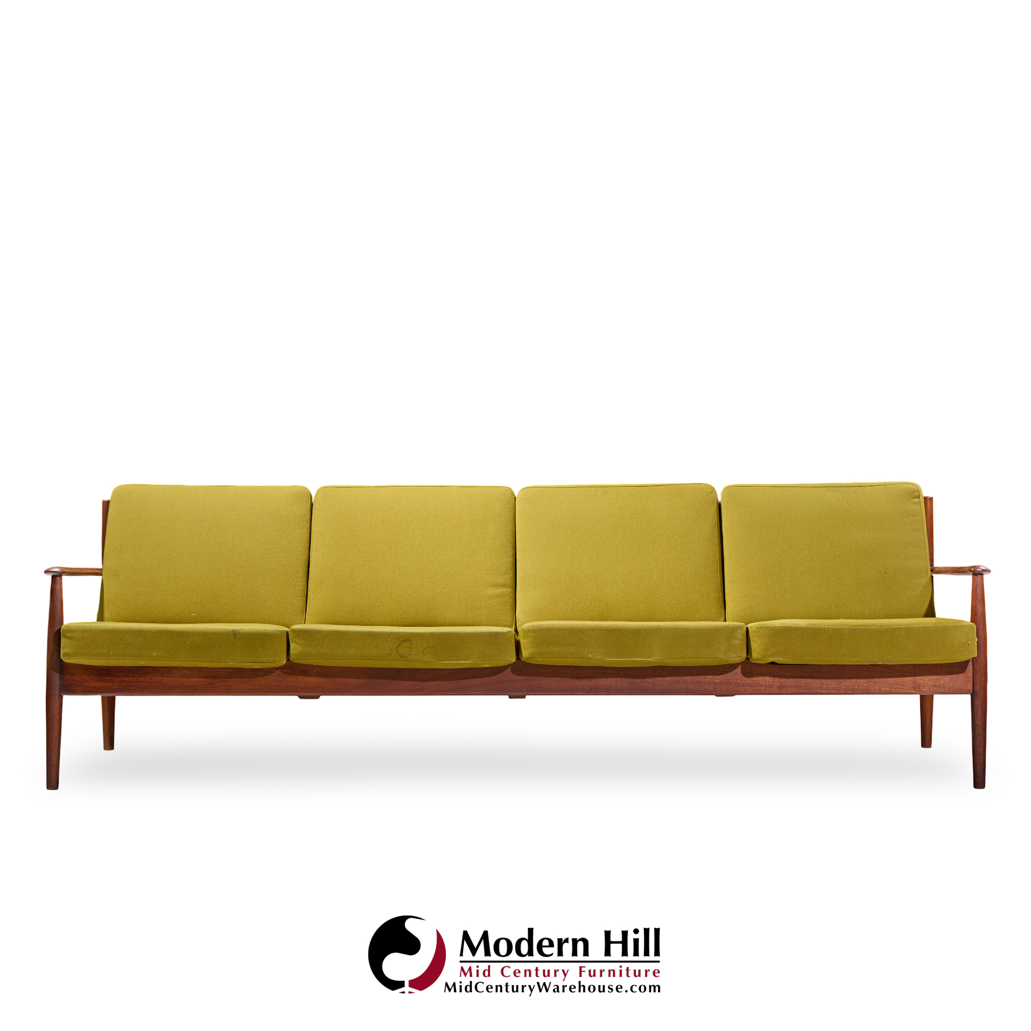 grete jalk for france and son mid century danish teak 4 seater sofa