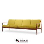 grete jalk for france and son mid century danish teak 4 seater sofa