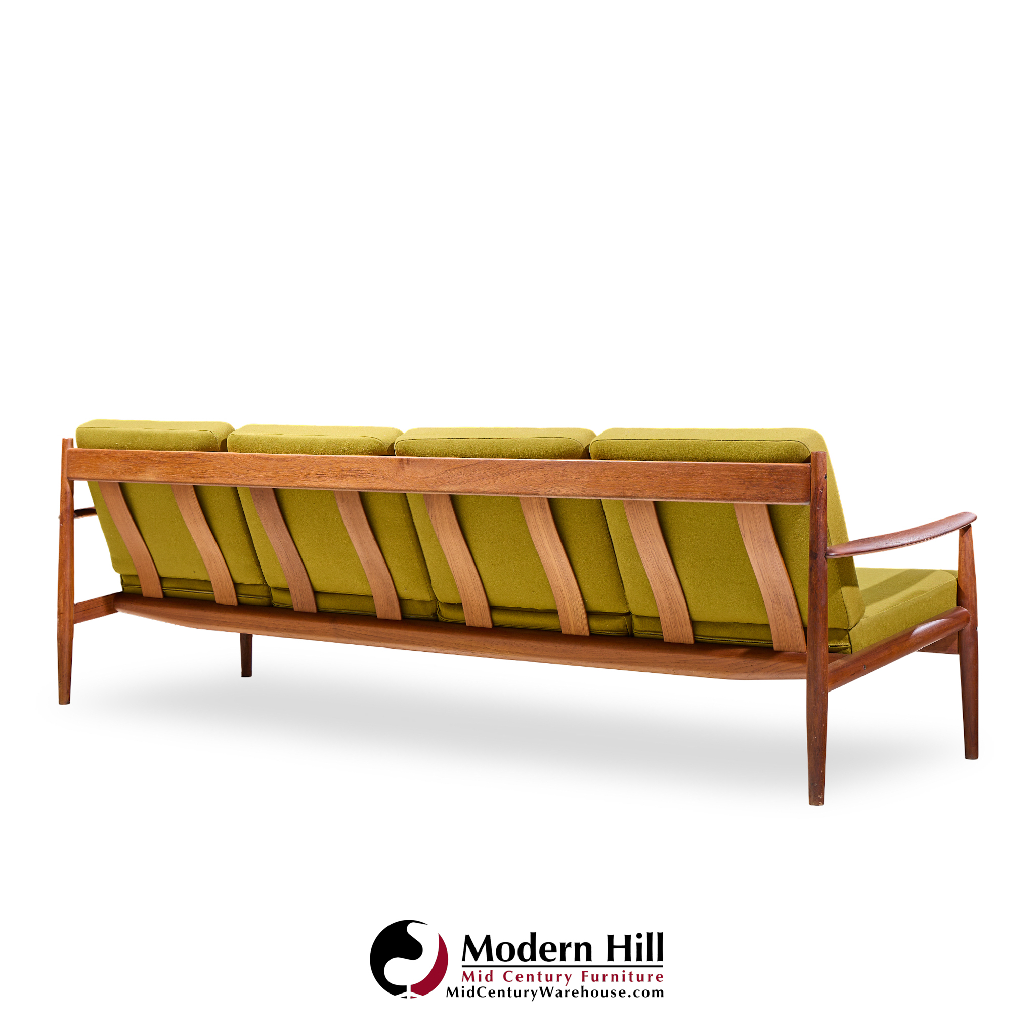 grete jalk for france and son mid century danish teak 4 seater sofa