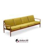 grete jalk for france and son mid century danish teak 4 seater sofa