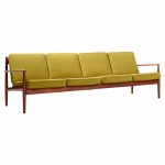 grete jalk for france and son mid century danish teak 4 seater sofa