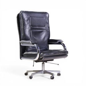 guido faleschini for mariani mid century "big" executive leather desk chair