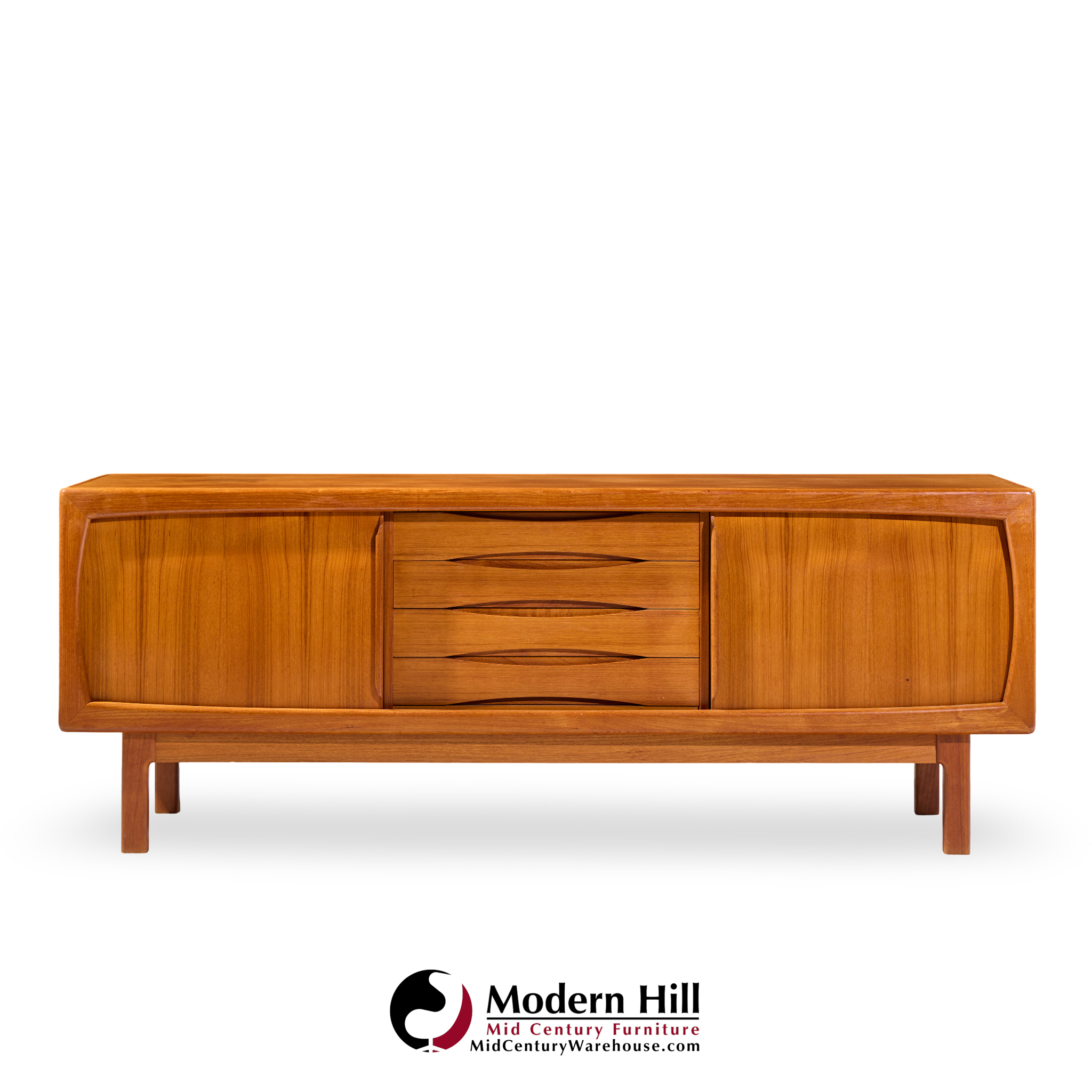 hp hansen mid century danish teak sliding door credenza