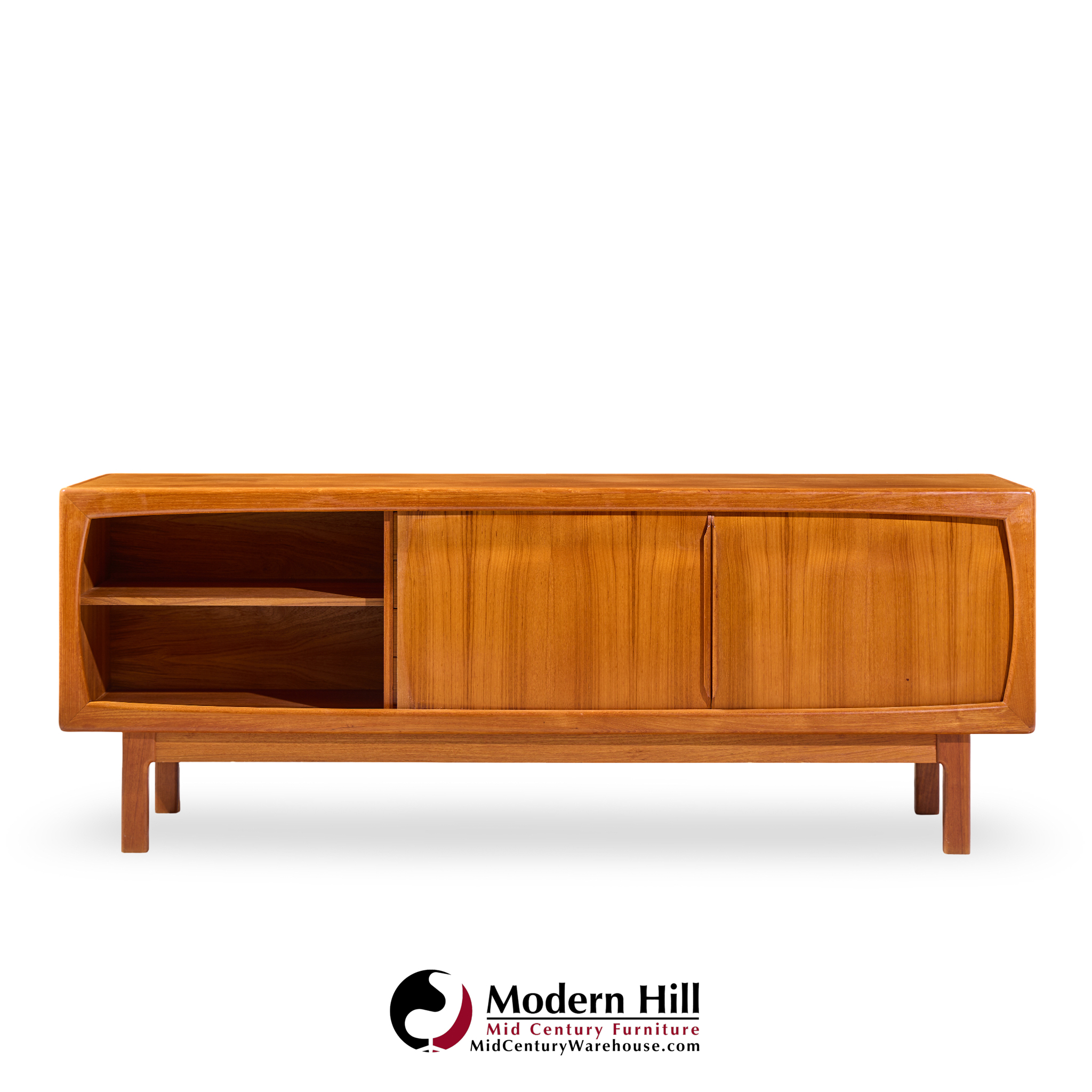 hp hansen mid century danish teak sliding door credenza