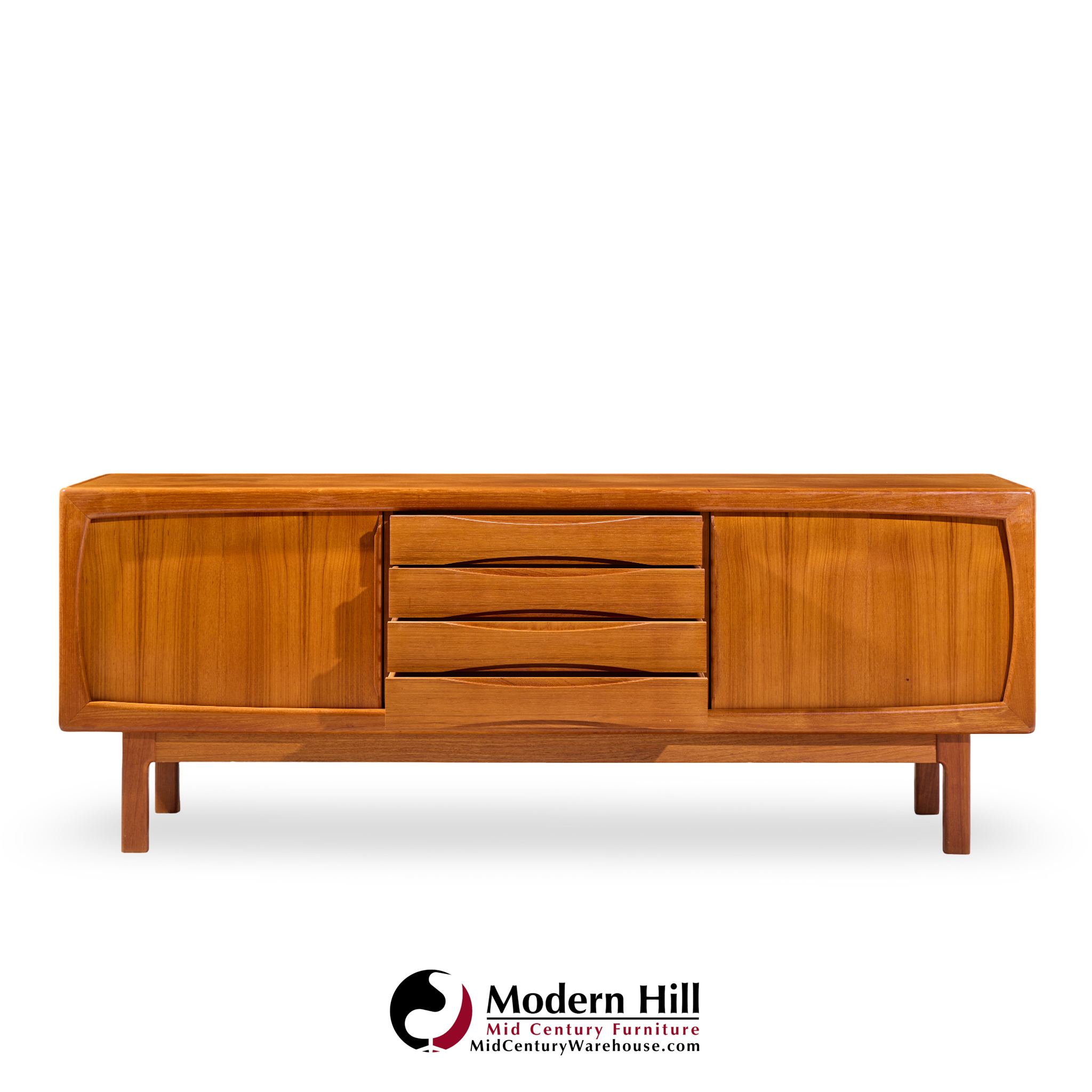 hp hansen mid century danish teak sliding door credenza