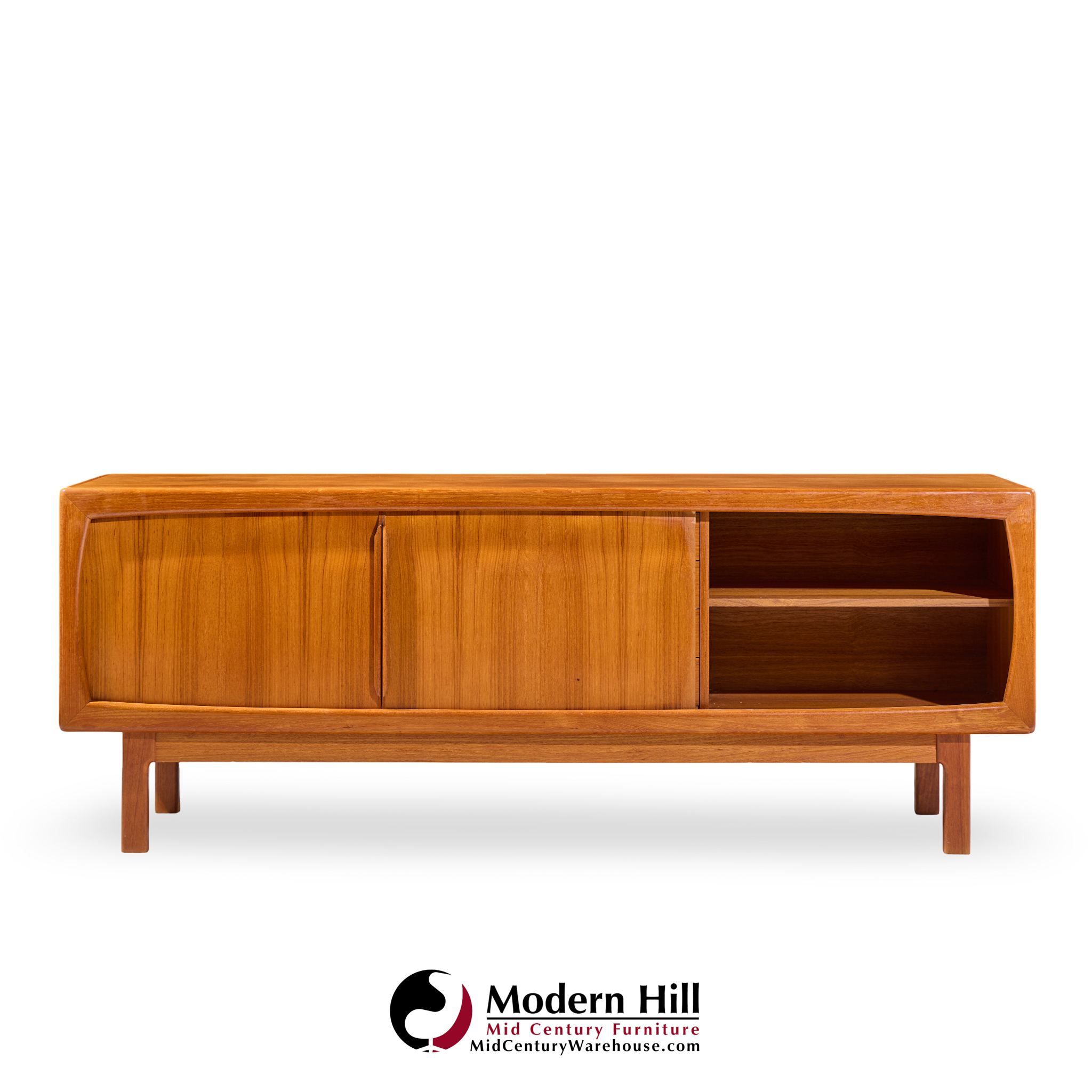 hp hansen mid century danish teak sliding door credenza