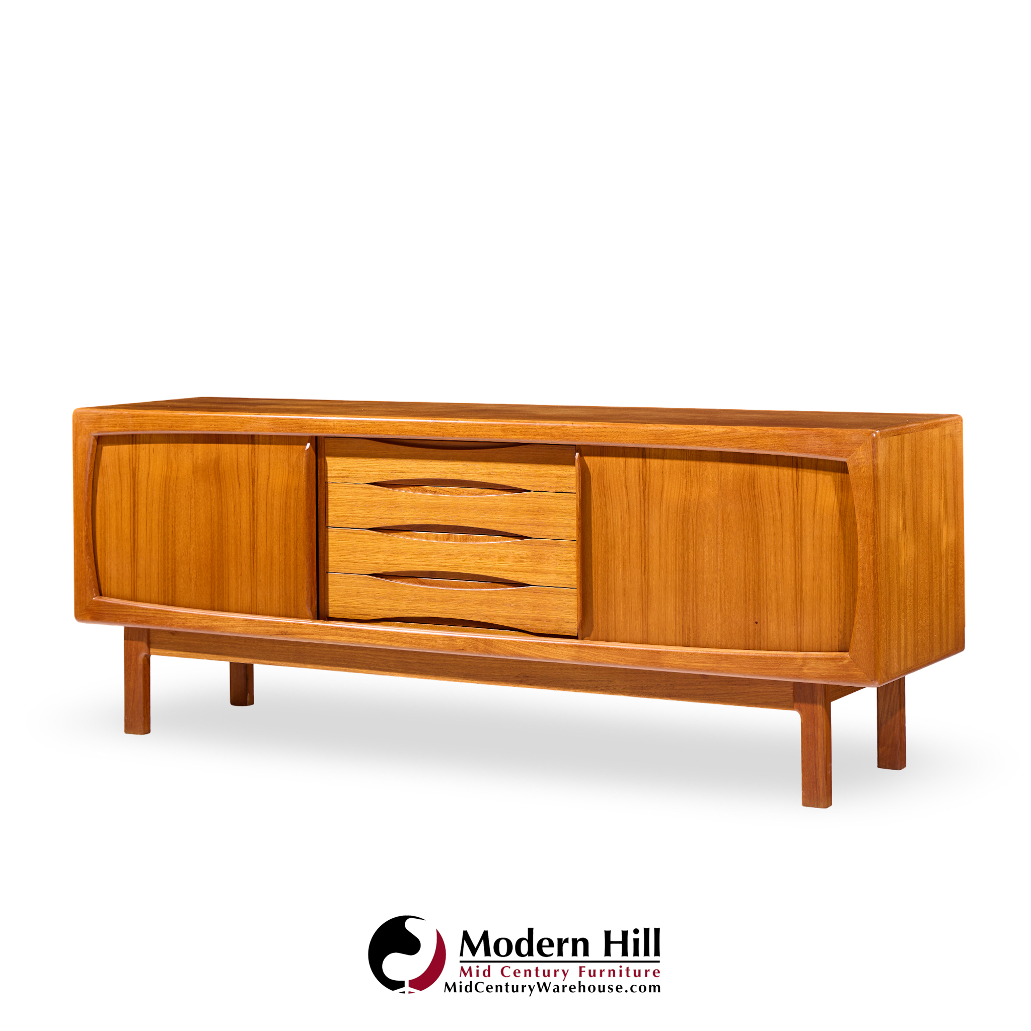 hp hansen mid century danish teak sliding door credenza