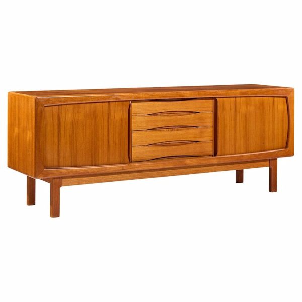 Hp Hansen Mid Century Danish Teak Sliding Door Credenza