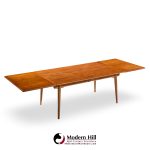 Hans J. Wegner for Andreas Tuck At-312 Mid Century Danish Teak and Oak Hidden Leaf Dining Table