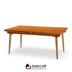 Hans J. Wegner for Andreas Tuck At-312 Mid Century Danish Teak and Oak Hidden Leaf Dining Table