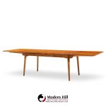Hans J. Wegner for Andreas Tuck At-312 Mid Century Danish Teak and Oak Hidden Leaf Dining Table