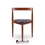 Hans Olsen for Frem Rojle Mid Century Expanding Teak Dining Table with 4 Nesting Chairs