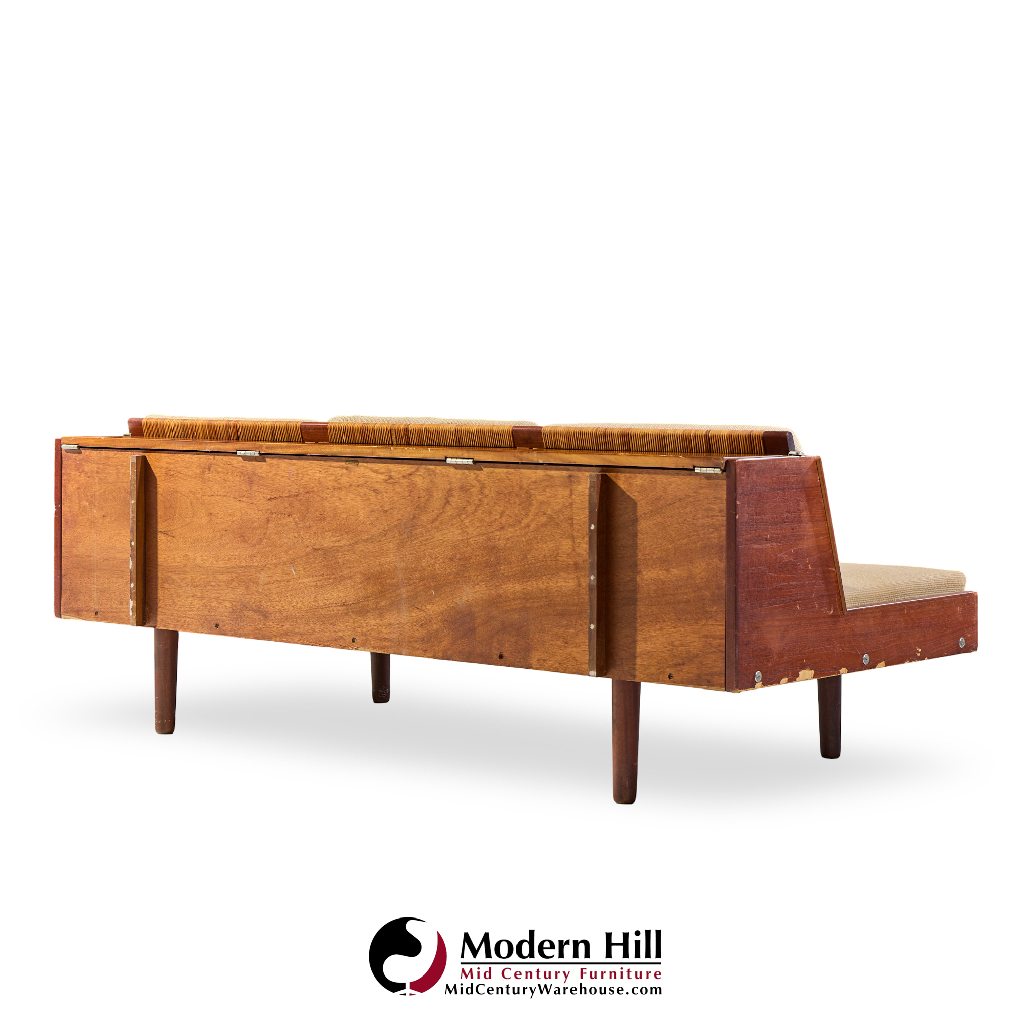 hans wegner for getama ge6 mid century danish teak and cane daybed sofa