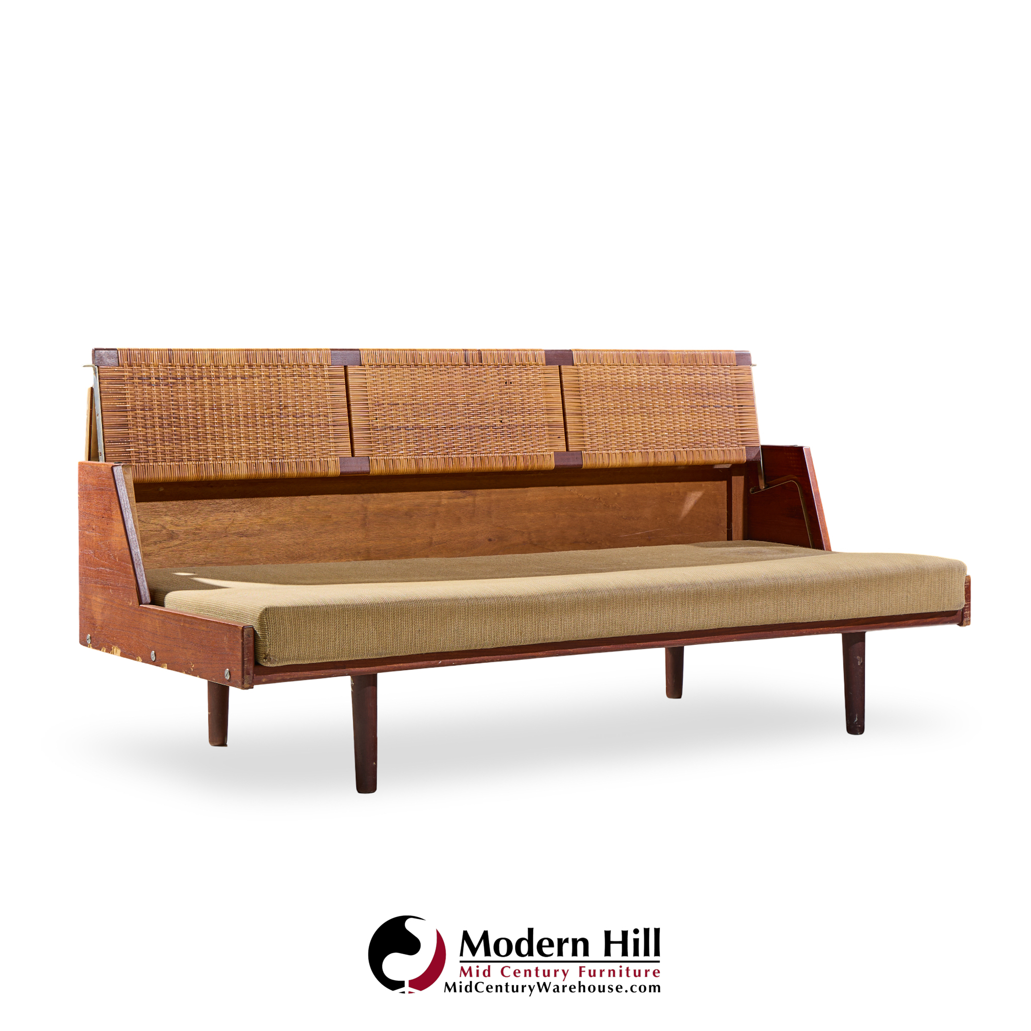 hans wegner for getama ge6 mid century danish teak and cane daybed sofa