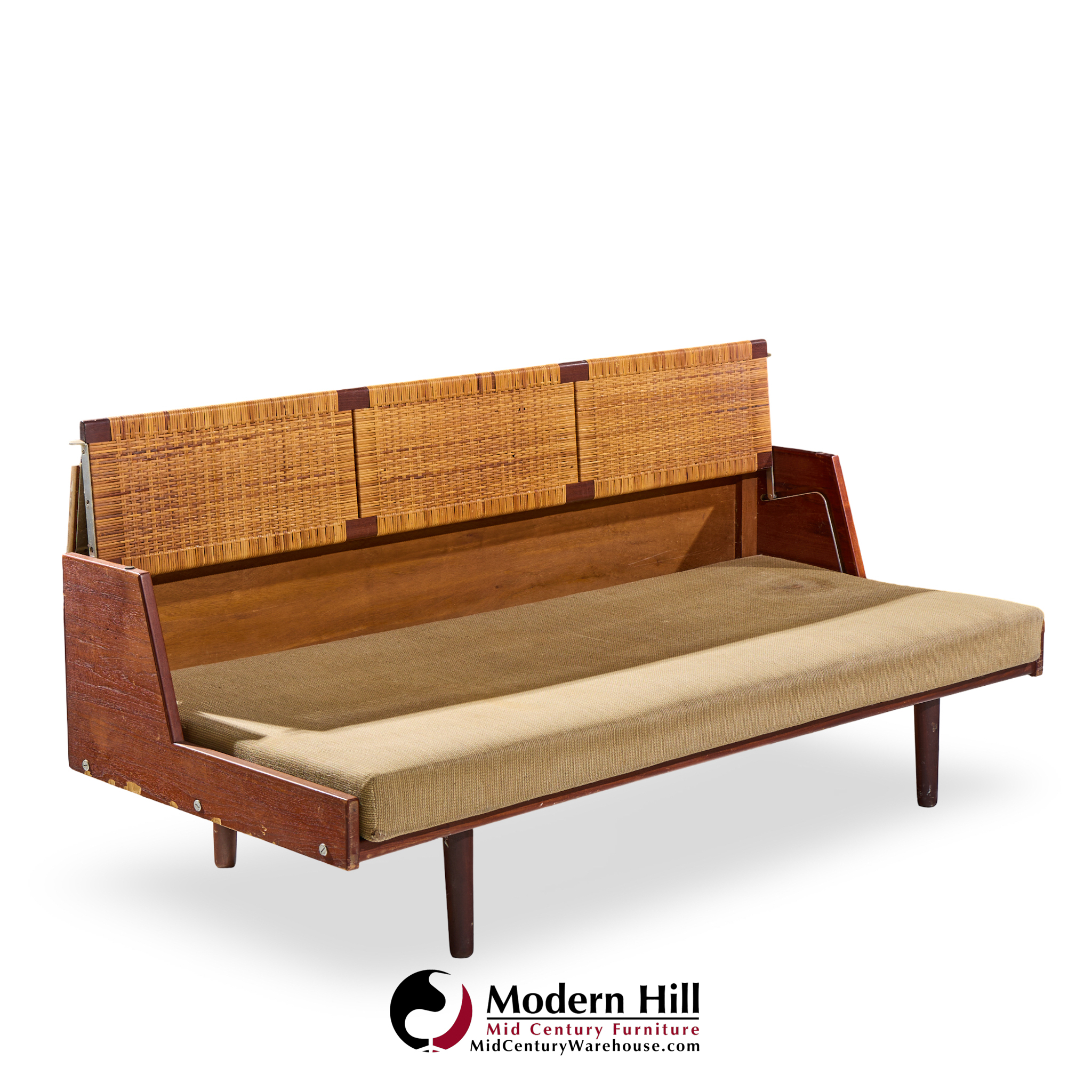 hans wegner for getama ge6 mid century danish teak and cane daybed sofa