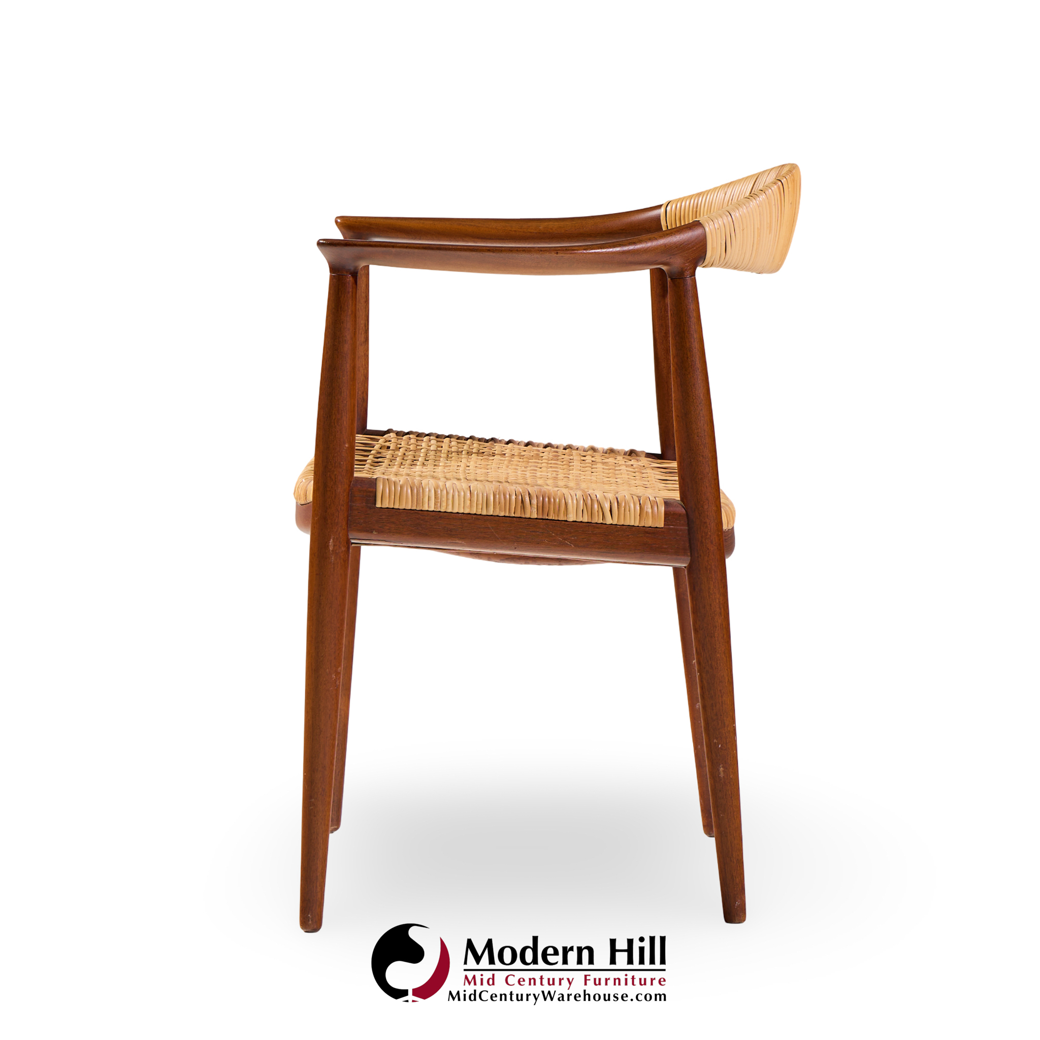 hans wegner for johannes hansen jh 501 mid century cane and teak dining chairs - set of 4