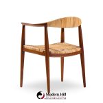 hans wegner for johannes hansen jh 501 mid century cane and teak dining chairs - set of 4