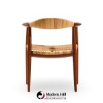 hans wegner for johannes hansen jh 501 mid century cane and teak dining chairs - set of 4