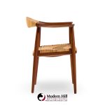 hans wegner for johannes hansen jh 501 mid century cane and teak dining chairs - set of 4