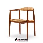 hans wegner for johannes hansen jh 501 mid century cane and teak dining chairs - set of 4