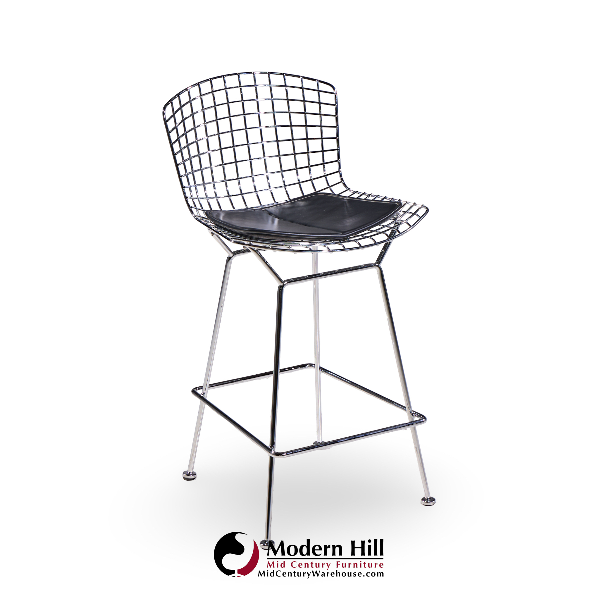 Harry Bertoia for Knoll Mid Century Chrome Counter Stools - Set of 4