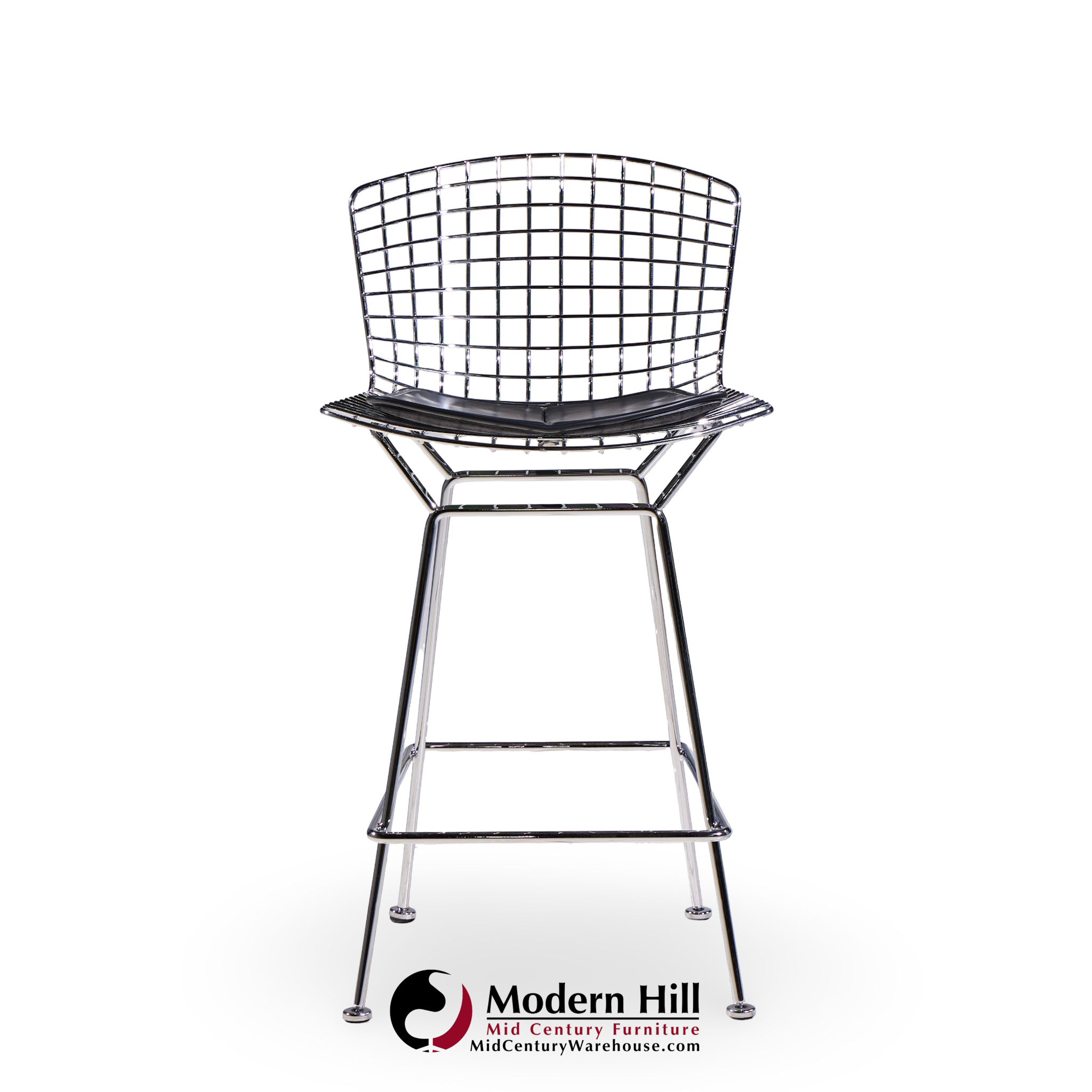 Harry Bertoia for Knoll Mid Century Chrome Counter Stools - Set of 4