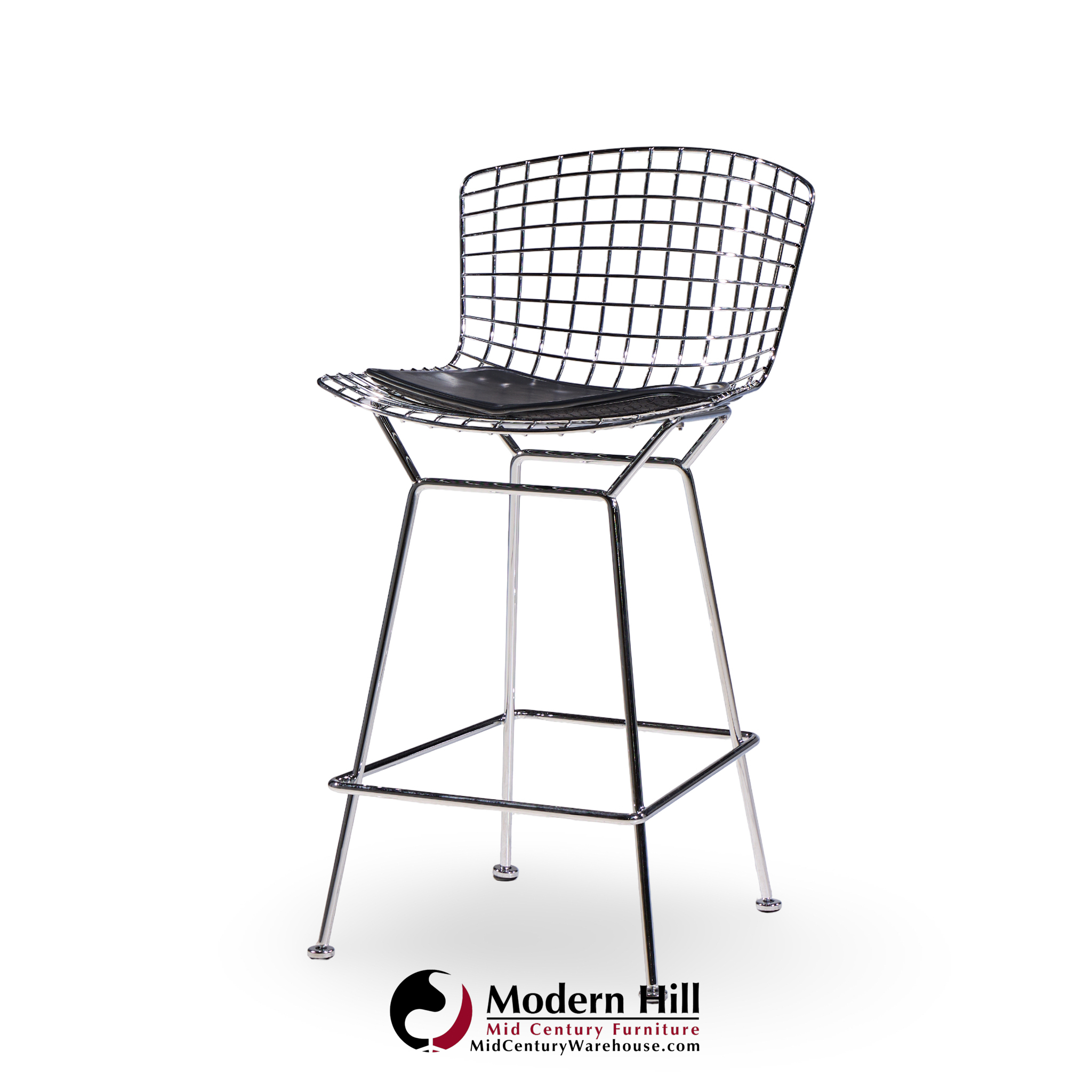 Harry Bertoia for Knoll Mid Century Chrome Counter Stools - Set of 4