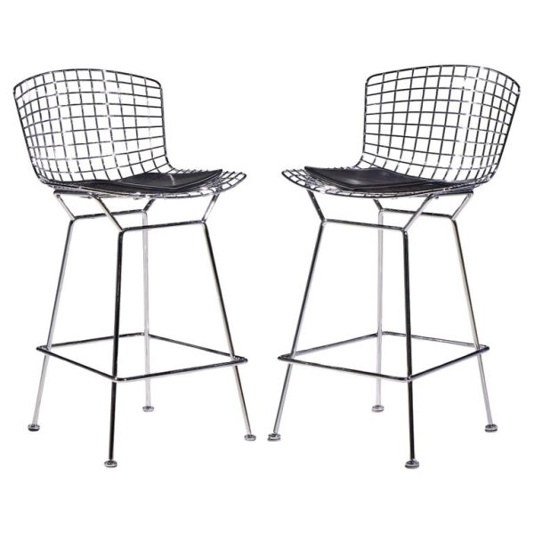 Harry Bertoia for Knoll Mid Century Chrome Counter Stools - Set of 4