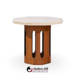 Harvey Probber Mid Century Walnut and Terrazzo Side End Tables - Pair