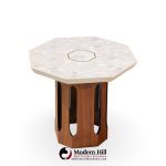 Harvey Probber Mid Century Walnut and Terrazzo Side End Tables - Pair