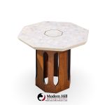 Harvey Probber Mid Century Walnut and Terrazzo Side End Tables - Pair