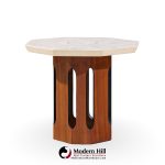 Harvey Probber Mid Century Walnut and Terrazzo Side End Tables - Pair
