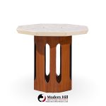 Harvey Probber Mid Century Walnut and Terrazzo Side End Tables - Pair