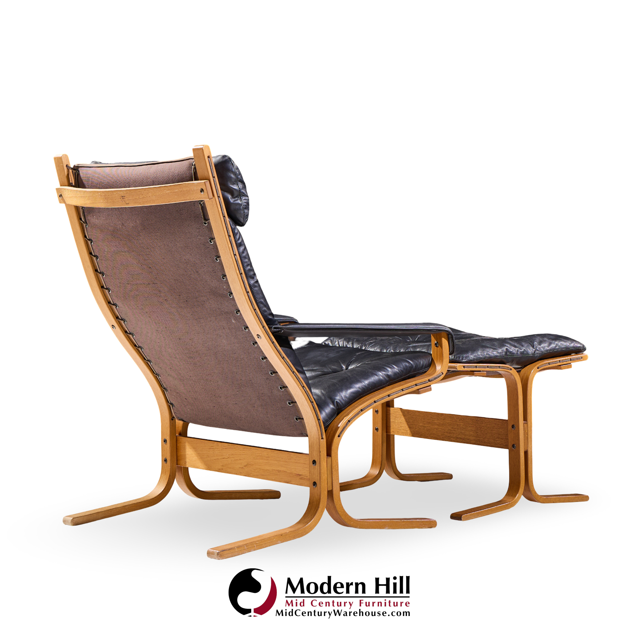 ingmar relling for ekornes siesta mid century leather lounge chair with ottoman