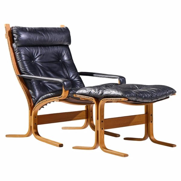 Ingmar Relling for Ekornes Siesta Mid Century Leather Lounge Chair with Ottoman
