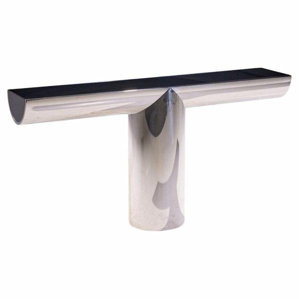 J. Wade Beam for Brueton Mid Century Stainless Steel Tee Console Table