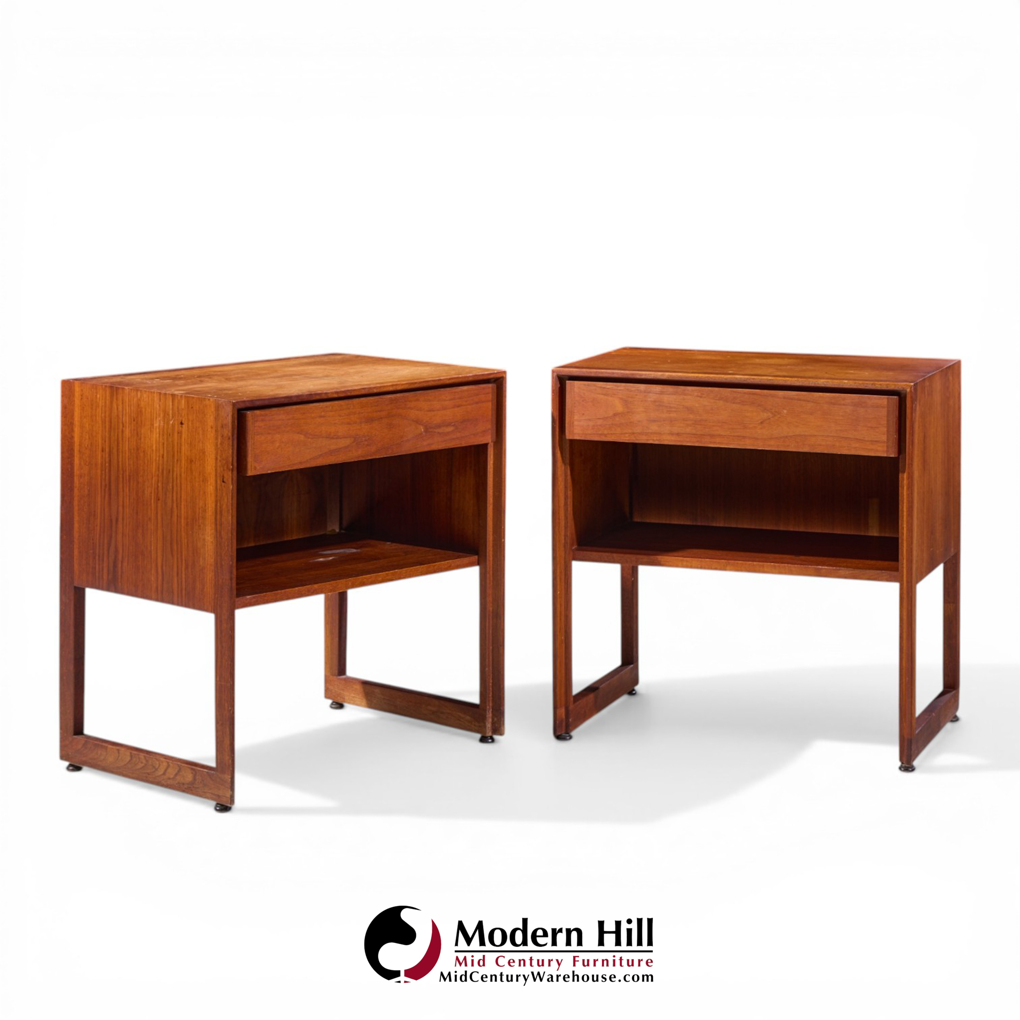 Jens Risom Mid Century Nightstands - Pair