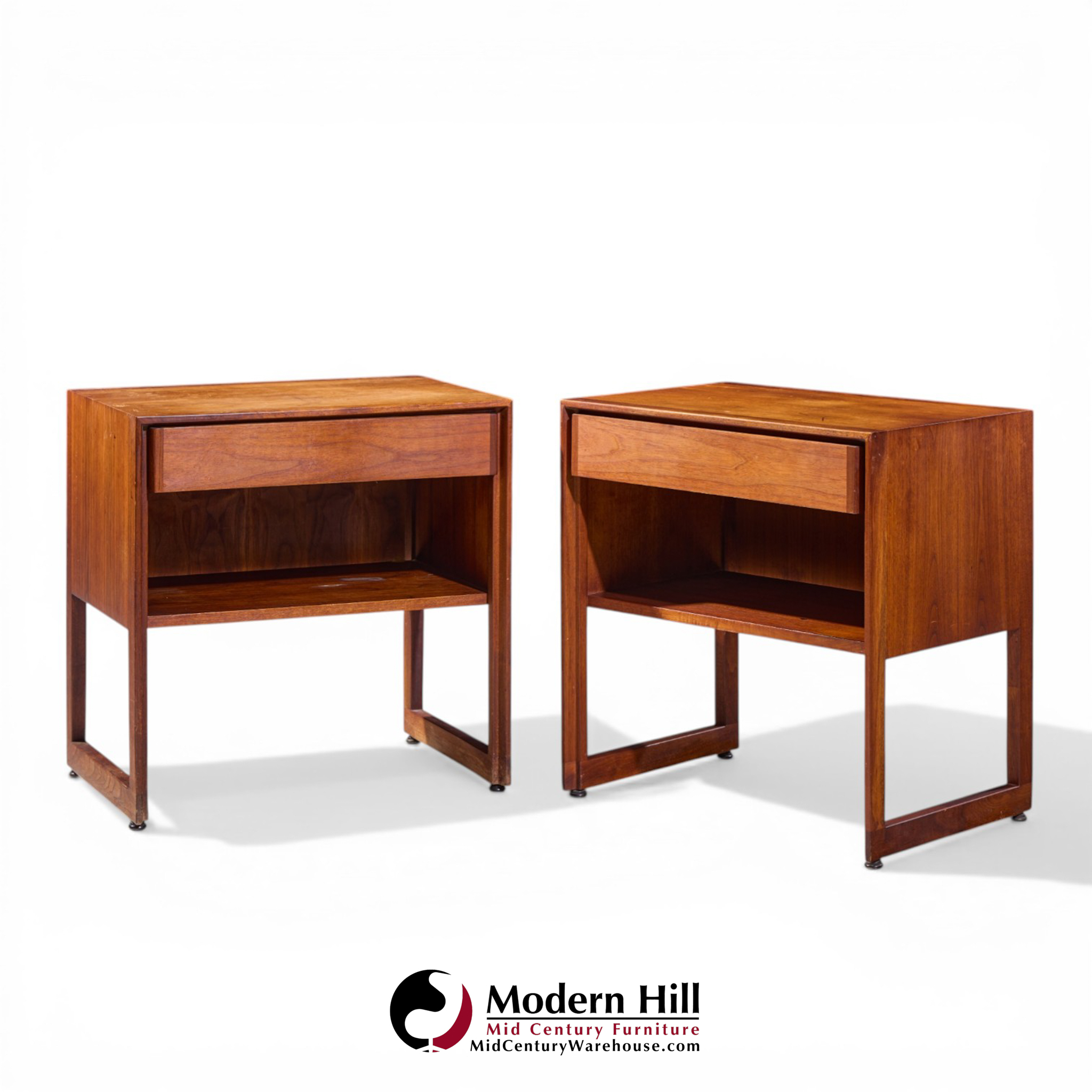 Jens Risom Mid Century Nightstands - Pair