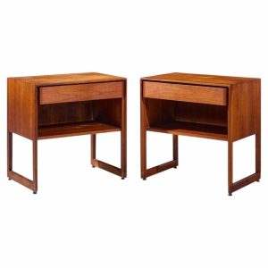 jens risom mid century nightstands - pair
