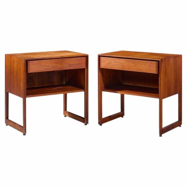 Jens Risom Mid Century Nightstands - Pair