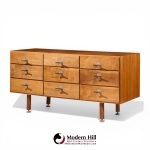Jens Risom Mid Century Walnut 9-drawer Dresser Credenza